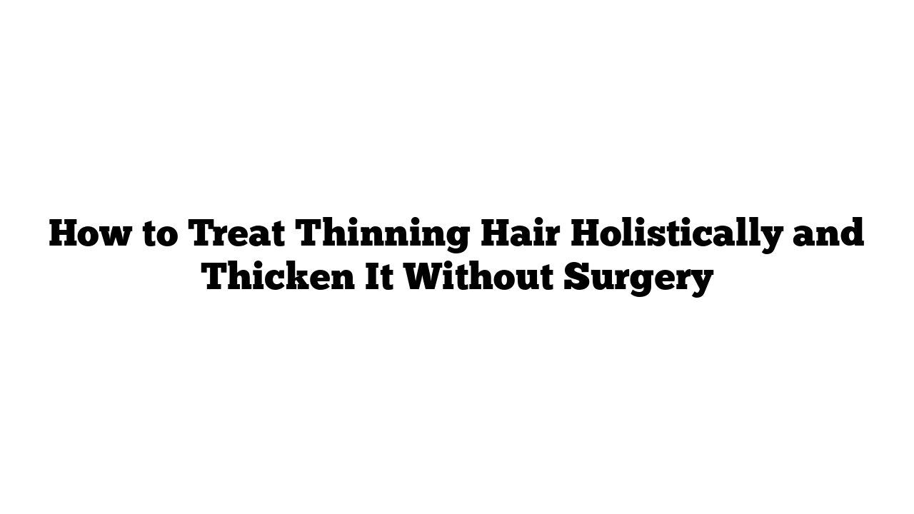 How to Treat Thinning Hair Holistically and Thicken It Without Surgery