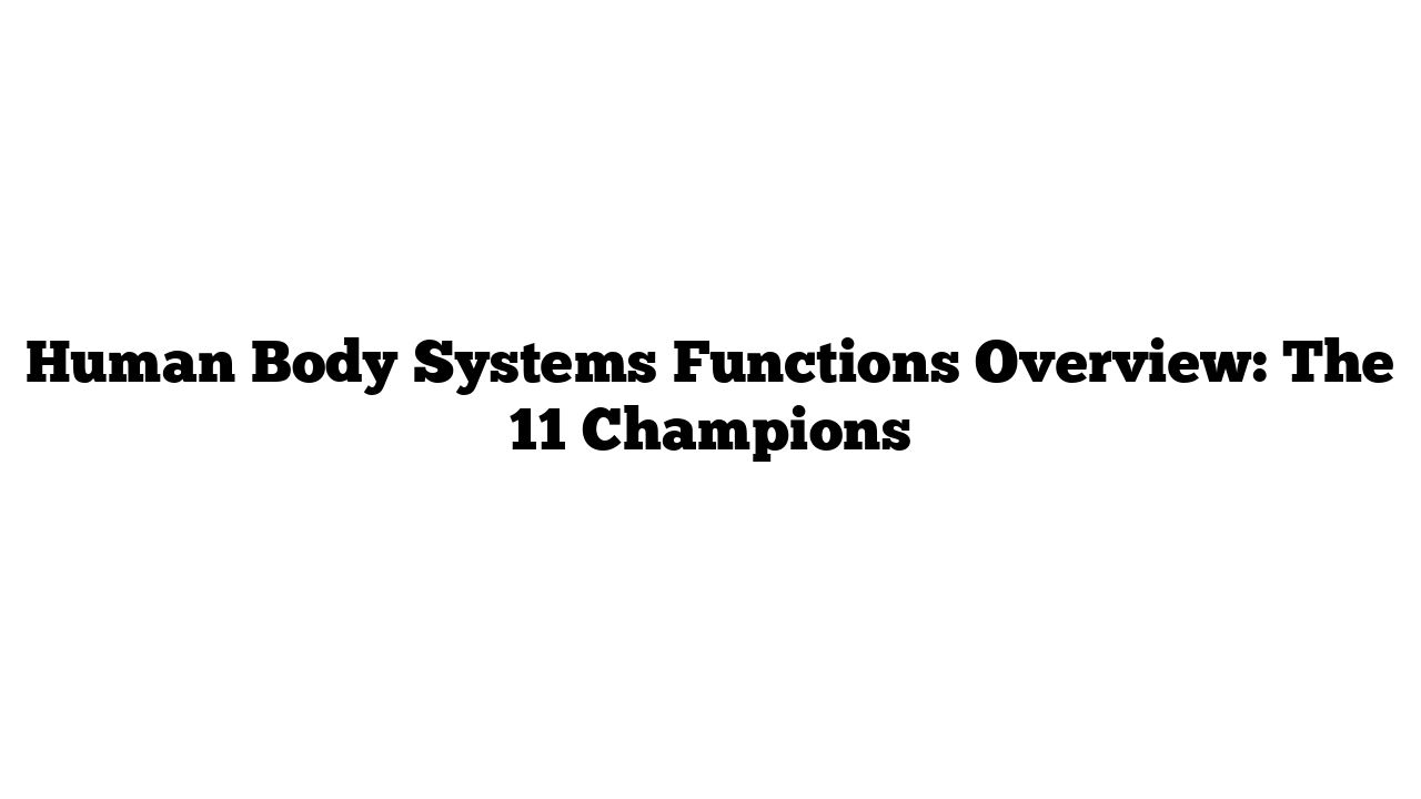 Human Body Systems Functions Overview: The 11 Champions