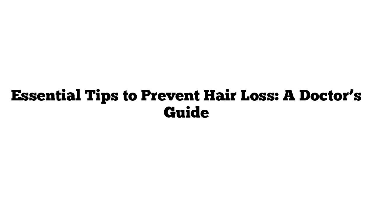 Essential Tips to Prevent Hair Loss: A Doctor’s Guide