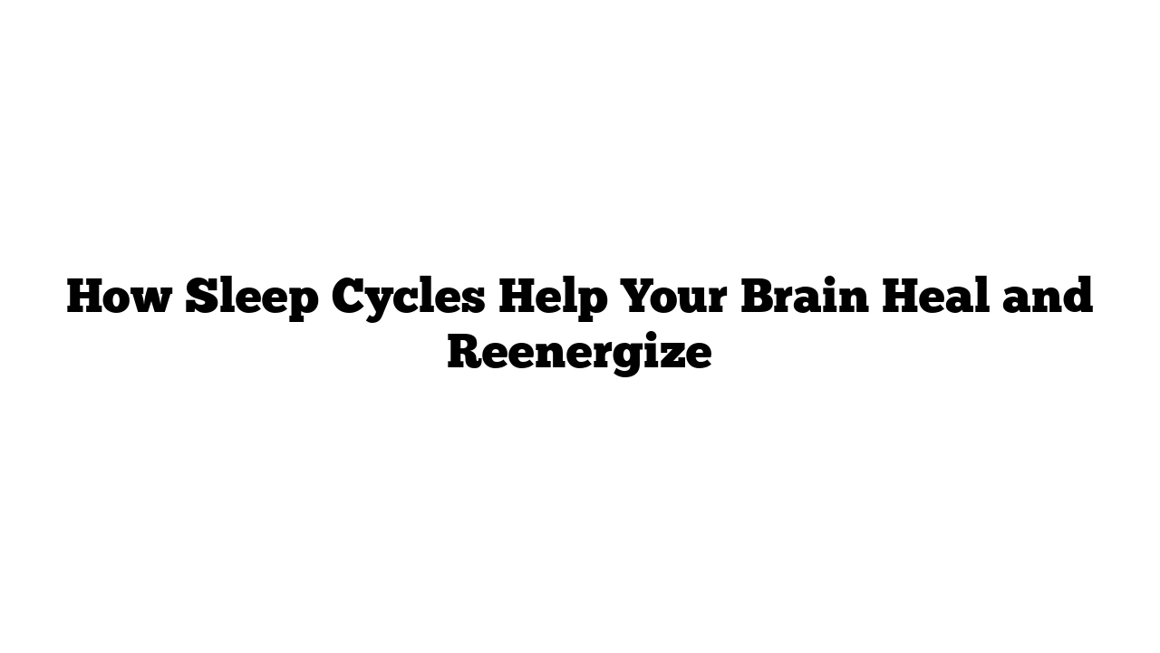 How Sleep Cycles Help Your Brain Heal and Reenergize