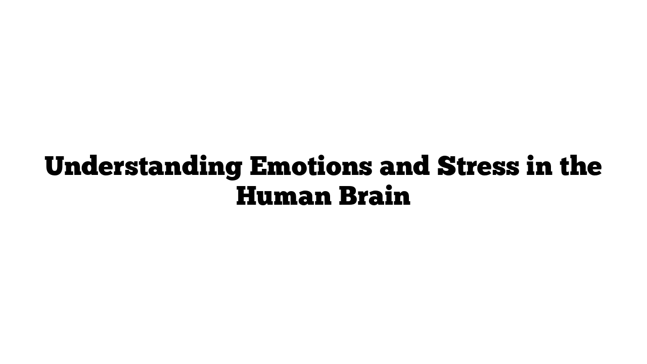 Understanding Emotions and Stress in the Human Brain